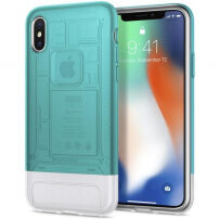 Spigen Classic C1 puzdro pre Apple iPhone X – tyrkysová