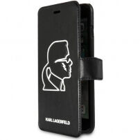 Karl Lagerfeld K-Punk Book puzdro pre iPhone 7 Plus/8 Plus – čierna