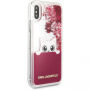 Karl Lagerfeld Peek a Boo Liquid Glitter puzdro pre iPhone X – červená
