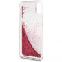 Karl Lagerfeld Peek a Boo Liquid Glitter puzdro pre iPhone X – červená