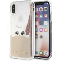 Karl Lagerfeld Peek a Boo Glitter puzdro pre iPhone X – zlatá