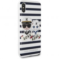 Karl Lagerfeld Sailor Stripes puzdro iPhone X – čierna