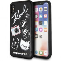Karl Lagerfeld Pins puzdro pre iPhone X – čierna