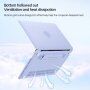 Matný transparentný kryt s vyklápacím stojančekom pre MacBook Air 13" (A1932 / A2179 / A2337) - biely