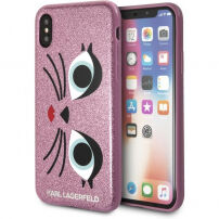 Karl Lagerfeld Karl and Choupette puzdro pre iPhone X – ružová