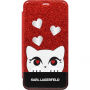 Karl Lagerfeld Valentines Choupette Book puzdro pre iPhone X – červená