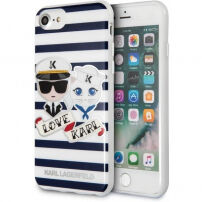 Karl Lagerfeld Sailor Stripes puzdro pre iPhone SE (2020/2022) / 8 / 7 – čierna