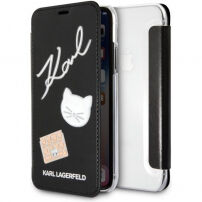 Karl Lagerfeld Pins Book puzdro pre iPhone SE (2020/2022) / 8 / 7 – čierna