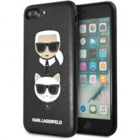 Karl Lagerfeld Karl and Choupette puzdro pre iPhone 7 Plus/8 Plus – čierna