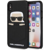 Karl Lagerfeld Sneaky Karl puzdro pre iPhone X – čierna