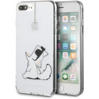 Karl Lagerfeld Choupette Fun-Cord puzdro pre iPhone 7 Plus/8 Plus – číre