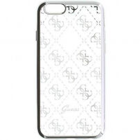 Guess mäkké puzdro pre iPhone SE (2016)/5S – strieborné