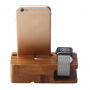 Drevený stojan 2v1 pre iPhone / Apple Watch - bambusové drevo