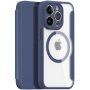 DUX DUCIS Skin X flipové puzdro s MagSafe pre iPhone 13 Pro - tmavomodré