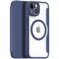 DUX DUCIS Skin X flipové puzdro s MagSafe pre iPhone 14 Plus - tmavomodré