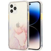 Mramorovaný kryt odolný proti poškrabaniu pre iPhone 14 Pro Max - ružový