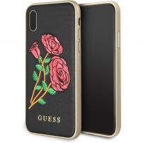 Guess Flower Desire kryt pre iPhone X – čierna