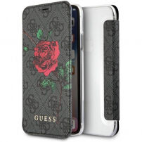 Guess 4G Flower Desire Book puzdro pre iPhone X – sivá