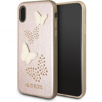 Guess Studs and Sparkle kryt pre iPhone X – zlatoružová