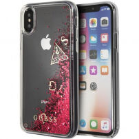 Guess Liquid Glitter puzdro pre iPhone X – červená