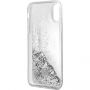 Guess Liquid Glitter puzdro pre iPhone X – strieborná