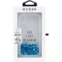 Guess Liquid Glitter zadný kryt pre iPhone X – modrá