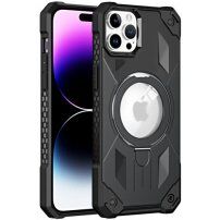 Superodolný kryt s MagSafe a výklopným stojančekom pre iPhone 11 Pro Max - čierny