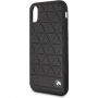 BMW Hexagon Hard kožené puzdro pre iPhone X – čierna