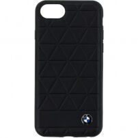 BMW Hexagon kožené puzdro pre iPhone SE (2020/2022) / 8 / 7 – čierna