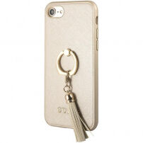 Guess Saffiano Ring puzdro pre iPhone SE (2020/2022) / 8 / 7 – béžová