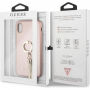 Guess Saffiano Ring puzdro pre iPhone X – ružová