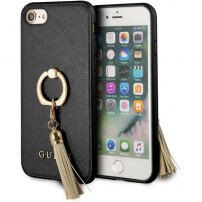 Guess Saffiano Ring puzdro pre iPhone X – čierna