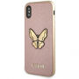 Guess Saffiano Butterfly kryt pre iPhone X – zlatoružová