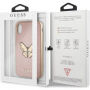 Guess Saffiano Butterfly kryt pre iPhone X – zlatoružová