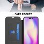 Peňaženkové puzdro zo silikónu a PU kože pre iPhone 15 Pro Max - modrosivé