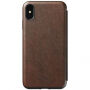 Nomad Folio Leather case puzdro pre Apple iPhone XS Max – hnedá