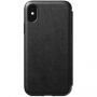 Nomad Folio Leather case puzdro pre Apple iPhone XS/X – čierna