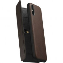 Nomad Folio Leather Tri-Fold puzdro pre Apple iPhone XS/X – hnedá