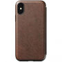 Nomad Folio Leather Tri-Fold puzdro pre Apple iPhone XS/X – hnedá