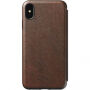 Nomad Folio Leather Tri-Fold puzdro pre Apple iPhone XS Max – hnedá