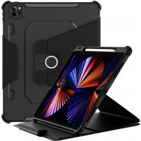 Odolné otočné 360° puzdro s priestorom na Apple Pencil pre iPad Pro 12,9" (2018 – 2022) - čierne