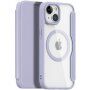 DUX DUCIS Skin X flipové puzdro s MagSafe pre iPhone 15 - fialové