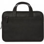 Decoded Waxed Slim kožená taška pre MacBook 12"/Pro 13"/Pro 15" – čierna
