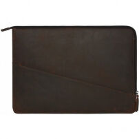 Decoded Waxed Slim kožená taška pre MacBook Pro 15" - hnedá