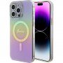 Guess IML Iridescent Script kryt s MagSafe pre iPhone 15 Pro Max - dúhový