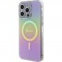 Guess IML Iridescent Script kryt s MagSafe pre iPhone 15 Pro Max - dúhový
