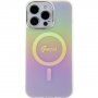 Guess IML Iridescent Script kryt s MagSafe pre iPhone 15 Pro Max - dúhový