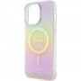 Guess IML Iridescent Script kryt s MagSafe pre iPhone 15 Pro Max - dúhový