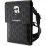 Karl Lagerfeld Saffiano Monogram Ikonik NFT univerzálna taška pre iPhone - čierna