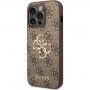 Guess 4G Metal Logo kryt pre iPhone 15 Pro - hnedý